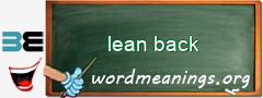 WordMeaning blackboard for lean back